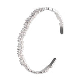 Baguette Crystal C Shape Cuff Bracelet Bangle