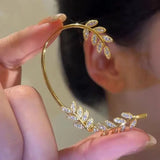Leaf Plated Ear Cuff Earrings Non Piercing For Women Girl