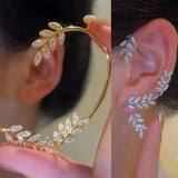 Leaf Plated Ear Cuff Earrings Non Piercing For Women Girl