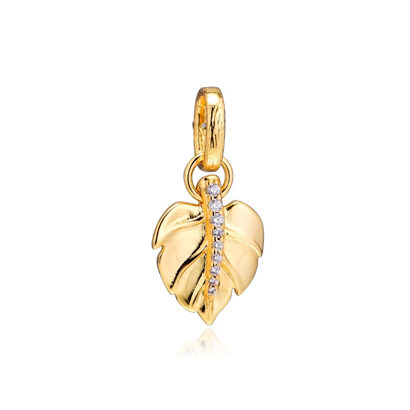 925 Silver Shining Leaf Pendant for Bracelets & Necklaces