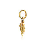 Shining Leaf Pendant Golden Shine Charms for Bracelets DIY Jewelry
