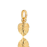 Shining Leaf Pendant Golden Shine Charms for Bracelets DIY Jewelry