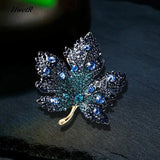 Maple Leaf Brooches 3-color Rhinestone Beauty Plants Pin