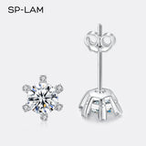 Moissanite Sun Flower Earrings 925 Silver Party Studs