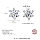Moissanite Sun Flower Earrings 925 Silver Party Studs