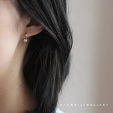 S925 Sterling Silver Earrings Single Zirconium Diamond Versatile Everyday