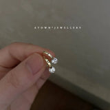 S925 Sterling Silver Earrings Single Zirconium Diamond Versatile Everyday