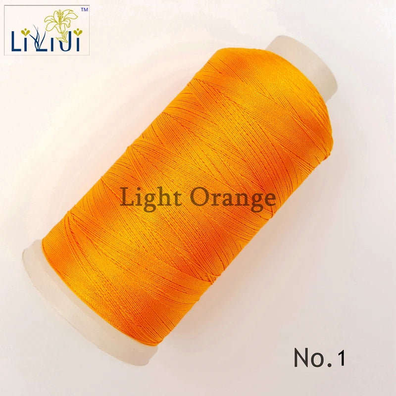 Shiny Silk Nylon Thread 3Strands 0.2mm 1800M DIY Jewelry Tassel Orange/Yellow