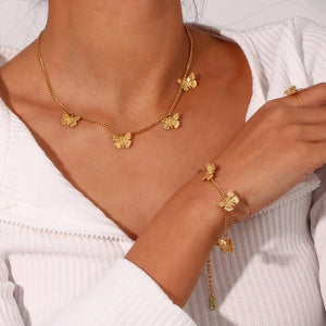 Stainless Steel Butterfly Pendant Necklace