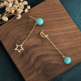 Turquoise Tassel Earrings Retro Style Jewelry Gift