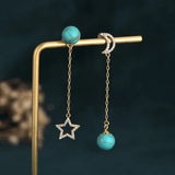 Turquoise Tassel Earrings Retro Style Jewelry Gift