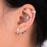 Star Stud Earrings 925 Sterling Silver Sweet Ear Jewelry for Women Party
