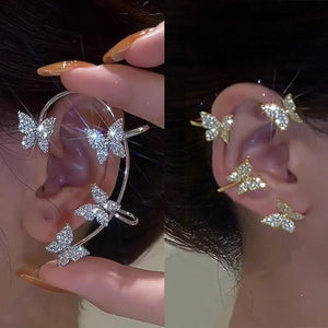 Zircon Butterfly Ear Cuff for Women Girls No Piercing Ear Clip