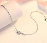 925 Silver CZ Star Anklet - Princess Chirstmas Gift