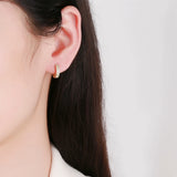 Zircon Hoop Earrings 925 Silver 18k Plated Jewelry