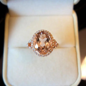 Diamond Crystal Silver Women's Ring - Wedding Anniversary Jewelry