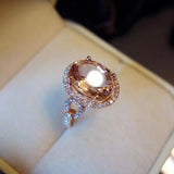 Diamond Crystal Silver Women's Ring - Wedding Anniversary Jewelry