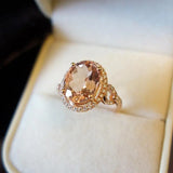 Diamond Crystal Silver Women's Ring - Wedding Anniversary Jewelry