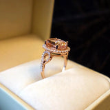 Diamond Crystal Silver Women's Ring - Wedding Anniversary Jewelry