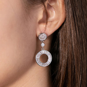 925 Silver Sapphire Drop Earrings for Women