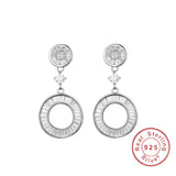 925 Silver Sapphire Drop Earrings for Women