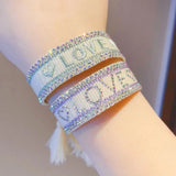 Shinning Woven Friendship Bracelets Adjustable Rope Bangle