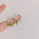 Zircon Branch Flower Earrings Delicate Jewelry Stud Earings