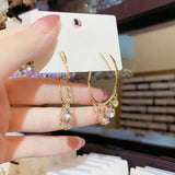 Zircon Circle Hoop Earrings Wedding Party Round Earings