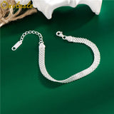 925 Silver Plated Braided Bracelet 4mm Width Italian Jewelry