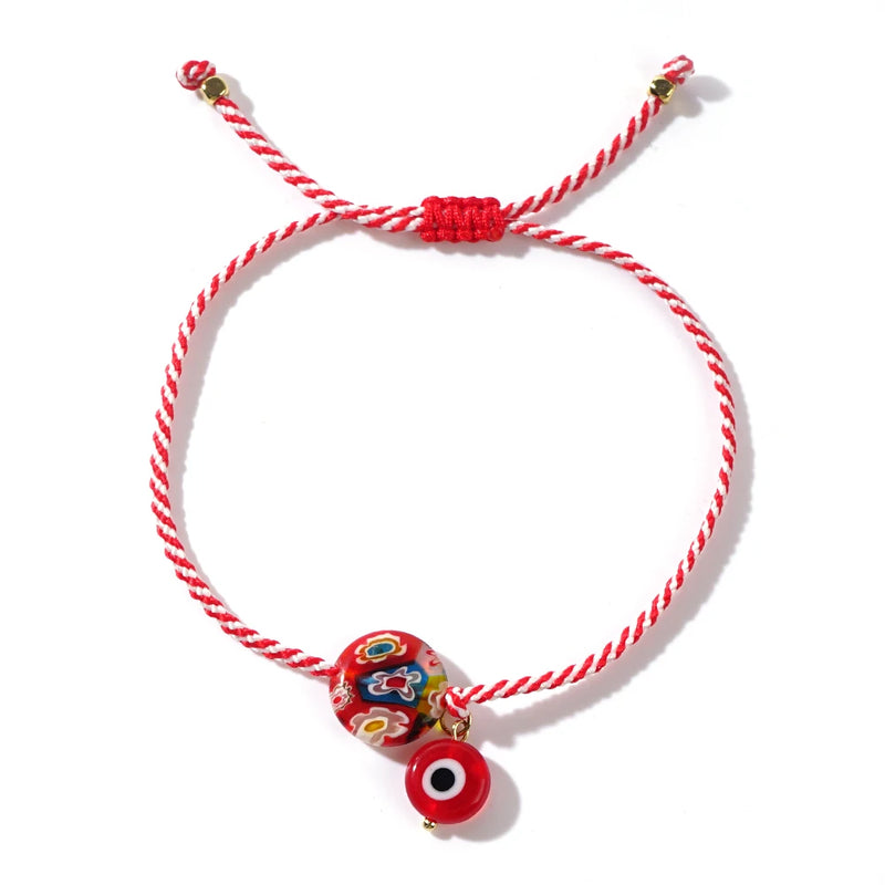 Martis Series Evil Eye & Thousand Flowers Glass Bracelet for Women