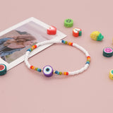 Shinus Rainbow Glass Beads Bracelets Evil Eye Bracelet Beaded Braclet For Women