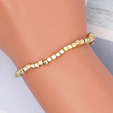 Square Beaded Bracelet Plated Unisex Jewelry