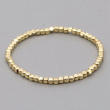 Square Beaded Bracelet Plated Unisex Jewelry