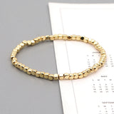 Square Beaded Bracelet Plated Unisex Jewelry