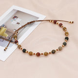 Natural Faceted Beaded Bracelet for Women Adjustable String Dainty Beads