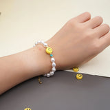 Shinus Pearl Bracelet Smiley Charm Bracelets Pearls Beaded Strand Pulseras