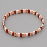 Shinus Bohemia Elastic Bracelet Women Jewelry Red