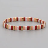 Shinus Bohemia Elastic Bracelet Women Jewelry Red