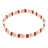 Shinus TILA Beads Bohemia Elastic Bracelet Women Jewelry Red