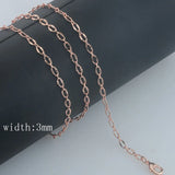 4mm Rose Girls Smart Link Oval Chains Necklace Jewelry