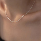 925 Silver Choker Chain Necklace Fine Jewelry 2021 Trend