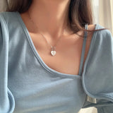 925 Silver Heart Pendant Necklace Choker