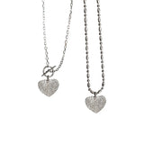 925 Silver Heart Pendant Necklace Choker