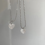 925 Silver Heart Pendant Necklace Choker