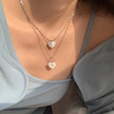 925 Silver Heart Pendant Necklace Choker