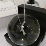 925 Silver Bowknot Pendant Necklace Fine Jewelry for Women