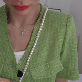 925 Silver Bowknot Pendant Necklace Fine Jewelry for Women