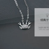 925 Silver CZ Crab Choker Zircon Women Necklace NK139