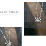 925 Silver CZ Crab Choker Zircon Women Necklace NK139