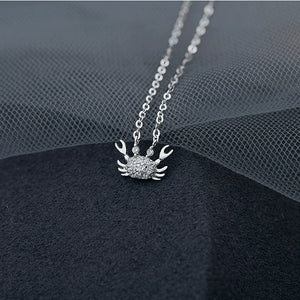925 Silver CZ Crab Choker Zircon Women Necklace NK139